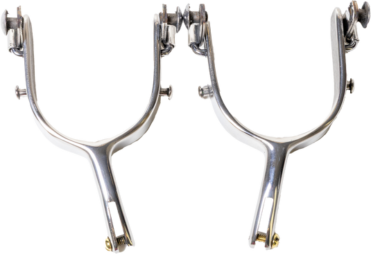 Slingin Shanks Stainless Bareback Spurs - Tear Drop