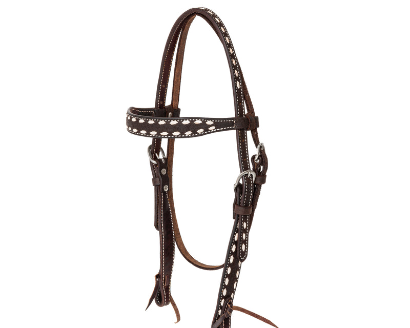 Load image into Gallery viewer, Beastmaster Brow Band Buckstitch Headstall
