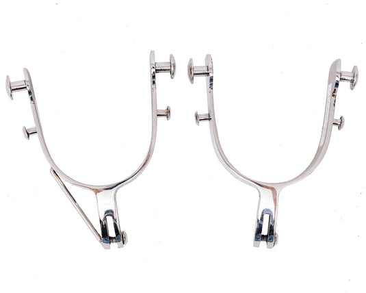 Beastmaster Stainless Saddle Bronc Spurs w/Rein Bar