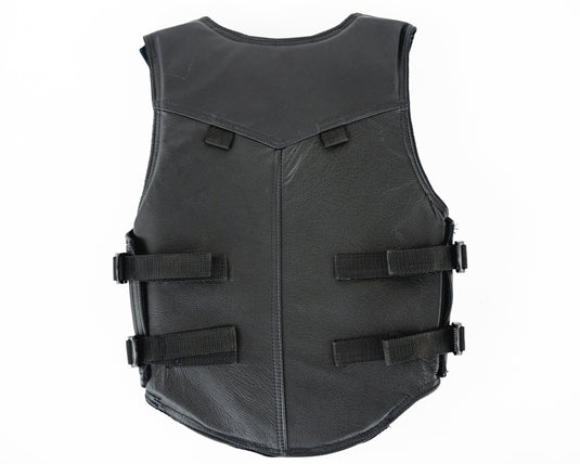 Ride Right 1200 Series Youth Rodeo Vest - Black Leather Back