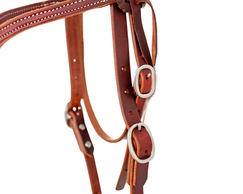 Load image into Gallery viewer, Ranch Oiled V Brow Band Headstall
