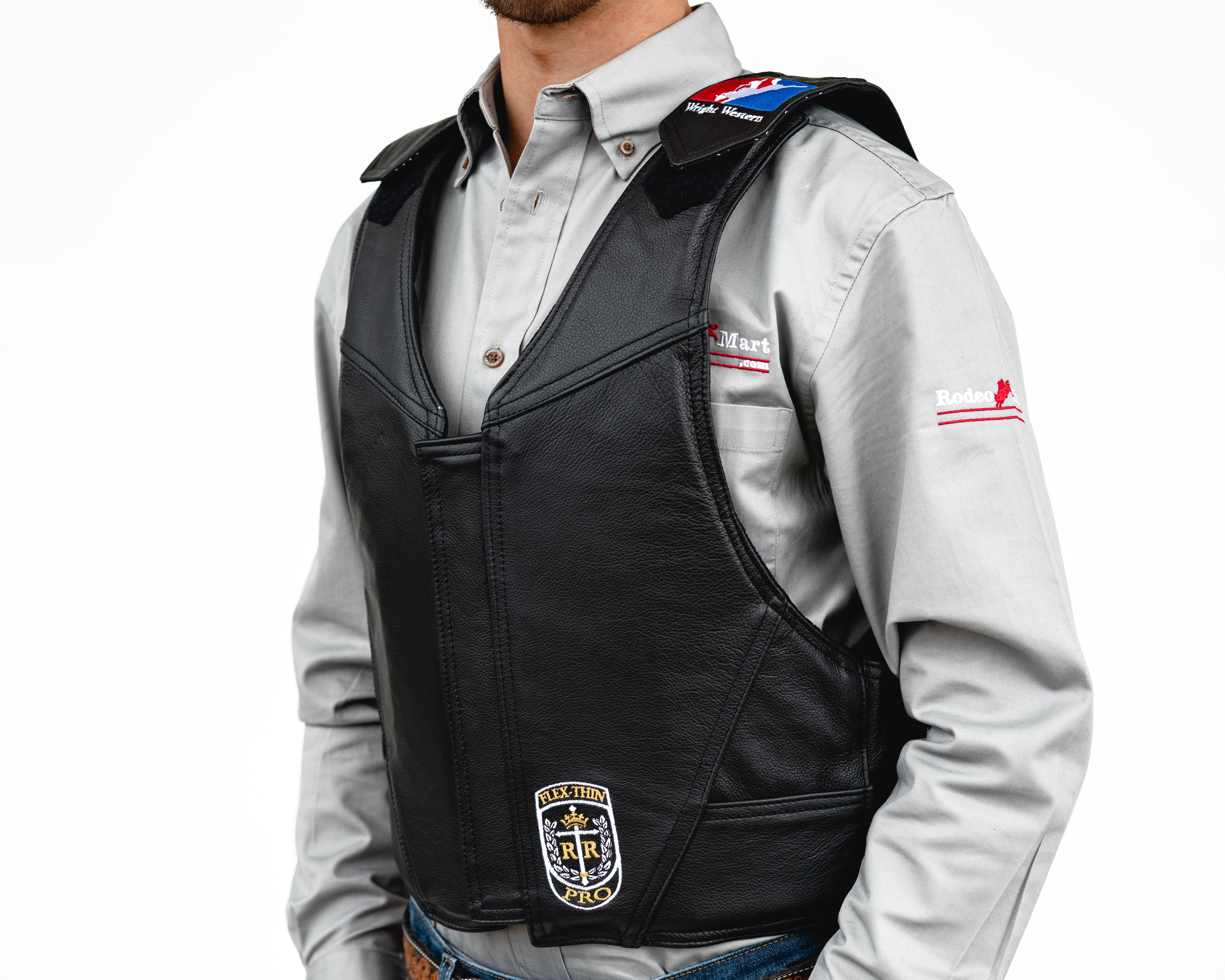Ride Right Wright Western Saddle Bronc Vest Black Leather