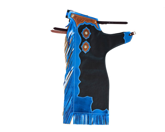 Youth Rodeo Chaps with Leg Design Blue