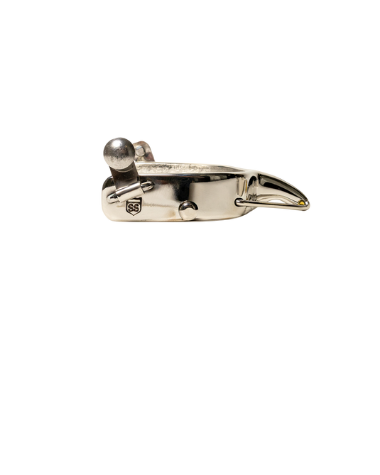 Slingin Shanks Stainless Saddle Bronc Spurs w/ Rein Bar