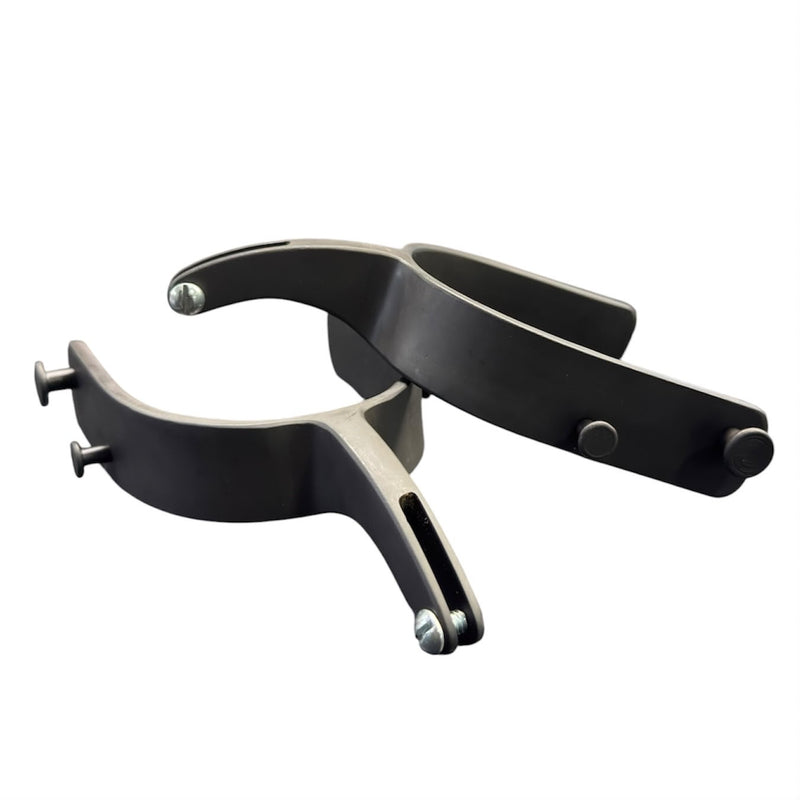 Load image into Gallery viewer, Beastmaster Bareback Drop Down Shank Spur - Gun Metal
