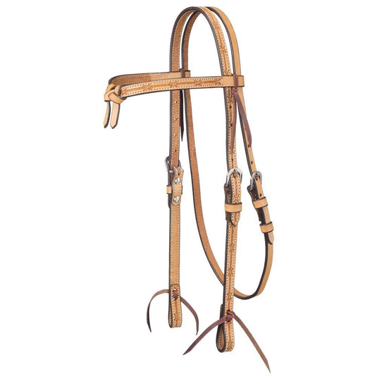 Tough1® Barbed Wire Tooled Futurity Browband Headstall
