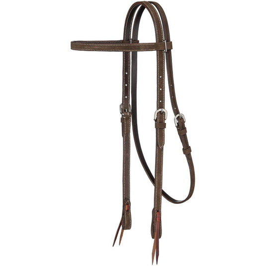 Tough1® Plain Leather Browband Headstall