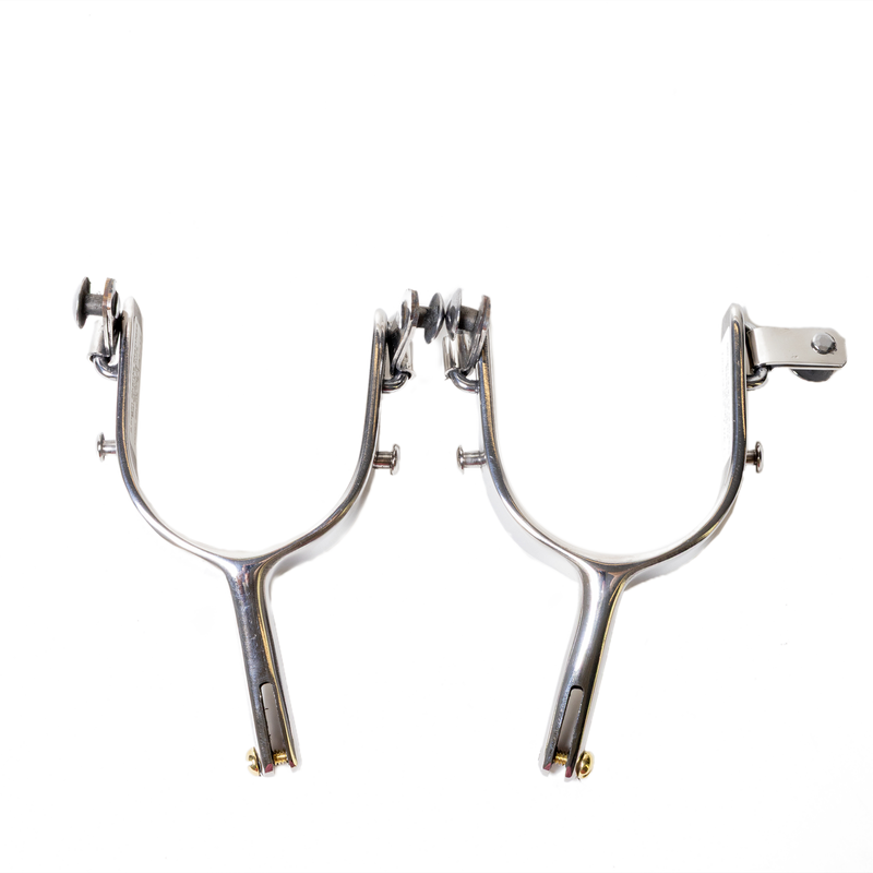 Load image into Gallery viewer, Slingin Shanks Stainless Bareback Spurs
