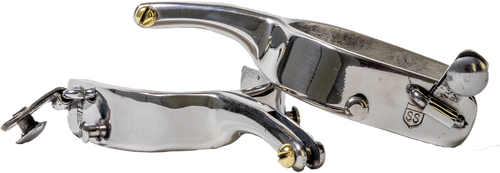 Slingin Shanks Stainless Bareback Spurs - Tear Drop