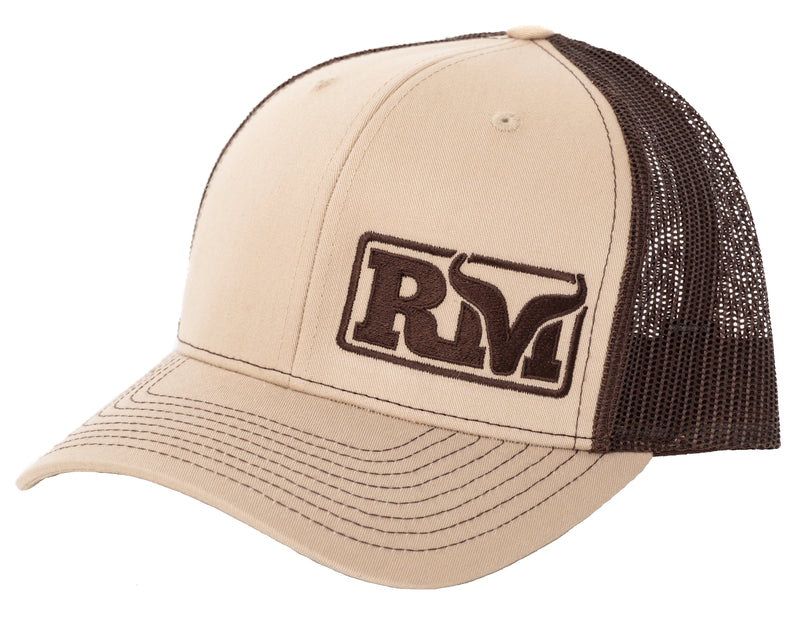 Load image into Gallery viewer, RM Embroidered Trucker Cap - Tan
