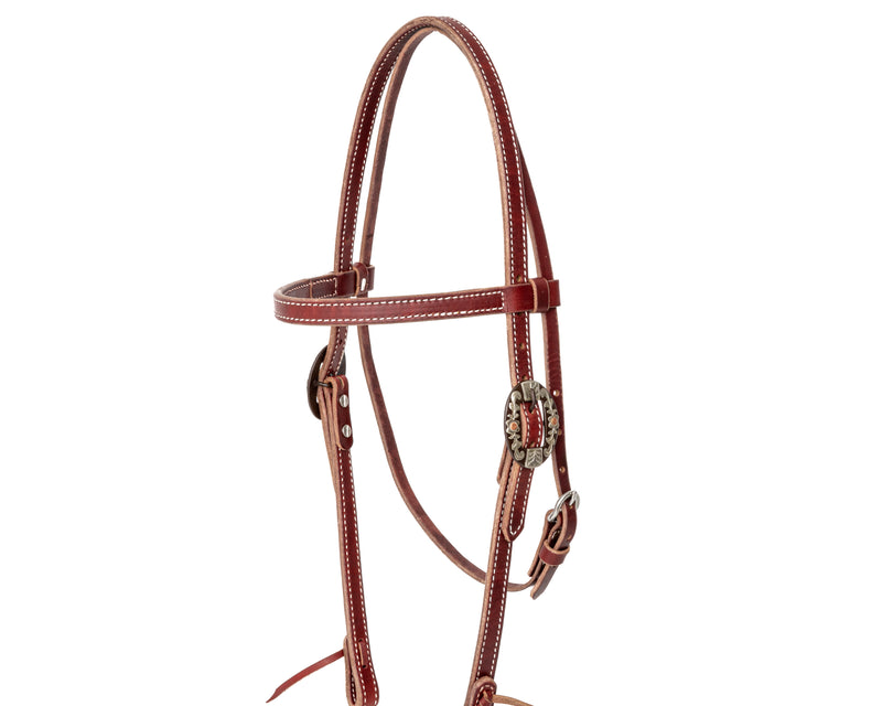 Load image into Gallery viewer, Beastmaster Brow Band Latigo Leather Headstall
