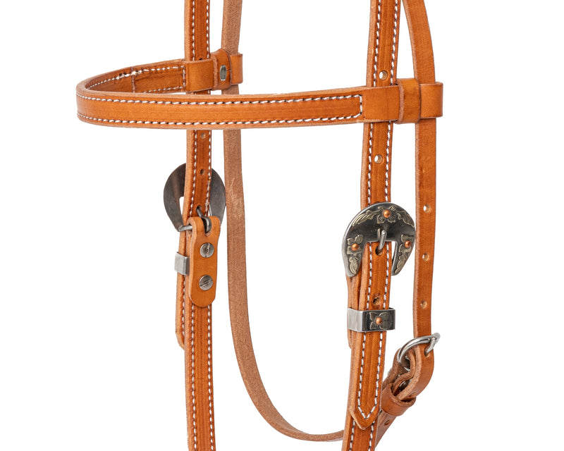 Load image into Gallery viewer, Beastmaster Brow Band Harness Leather Headstall
