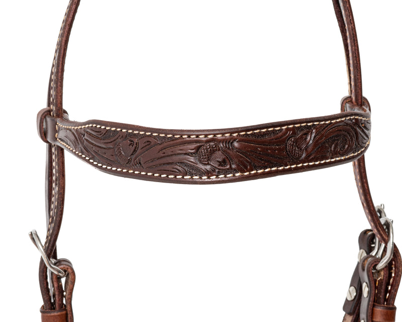Load image into Gallery viewer, Beastmaster Brow Band Chocolate Oak Headstall
