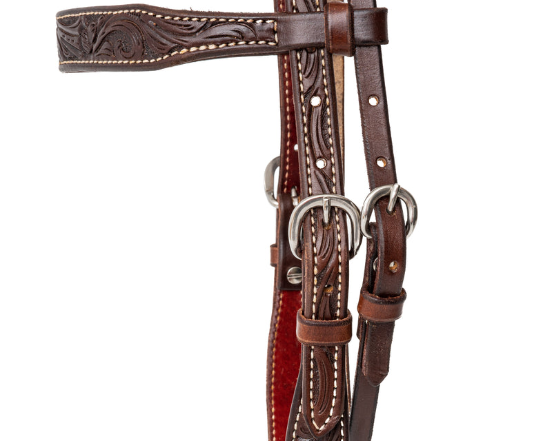 Load image into Gallery viewer, Beastmaster Brow Band Chocolate Oak Headstall
