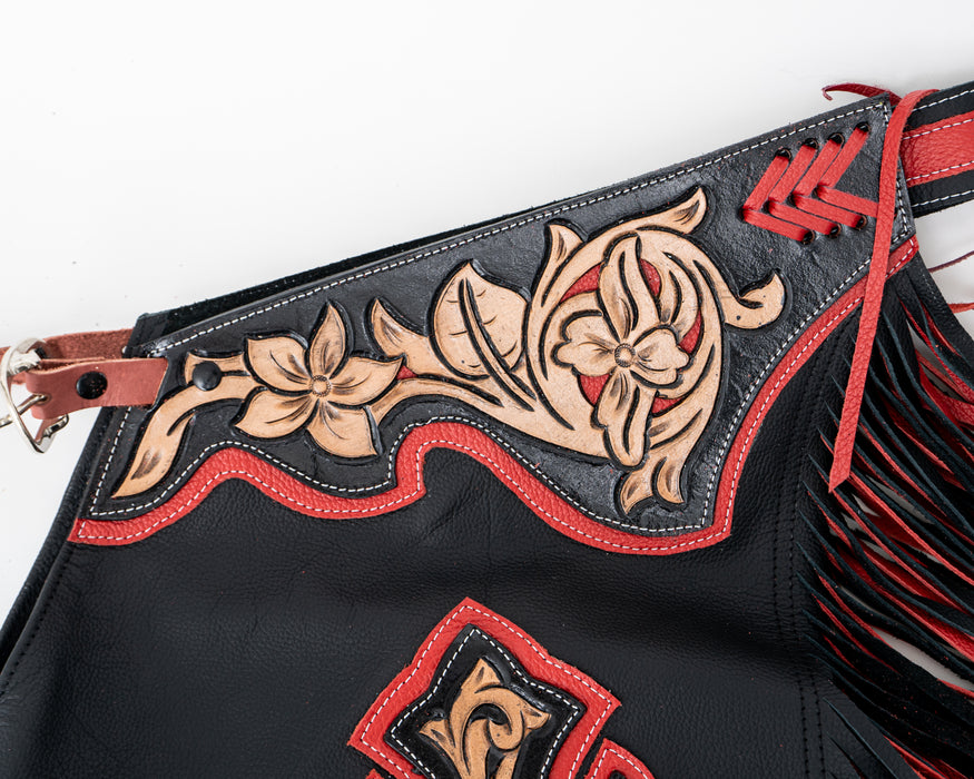 Junior Stock Chaps - Red — Rodeo Mart