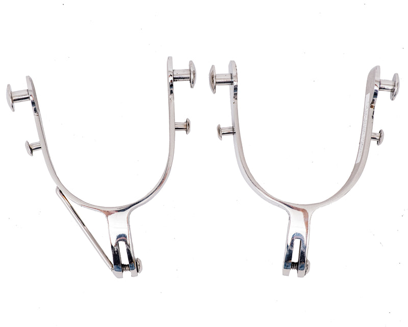 Load image into Gallery viewer, Beastmaster Stainless Saddle Bronc Spurs w/Rein Bar
