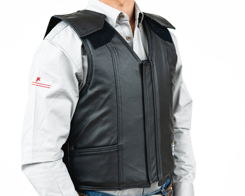 Load image into Gallery viewer, Ride Right 1200 Series Adult Rodeo Vest - Leather Right Side

