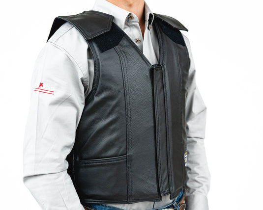 Ride Right 1200 Series Adult Rodeo Vest - Leather Right Side