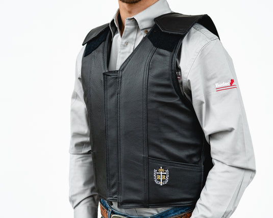 Ride Right 1200 Series Adult Rodeo Vest - Leather Left Side