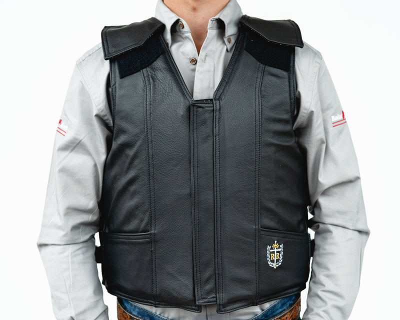 Load image into Gallery viewer, Ride Right 1200 Series Adult Rodeo Vest - Leather Front
