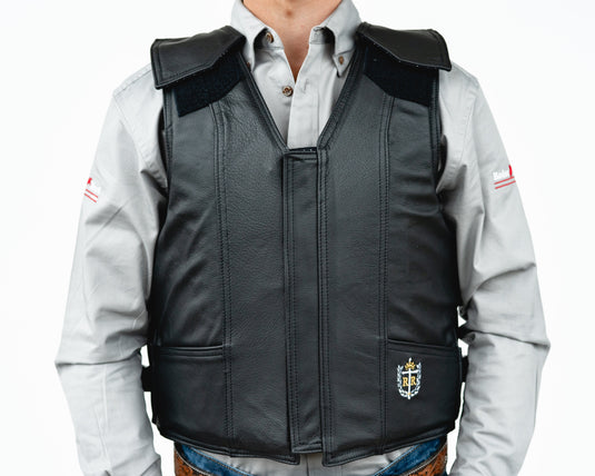 Ride Right 1200 Series Adult Rodeo Vest - Leather Front