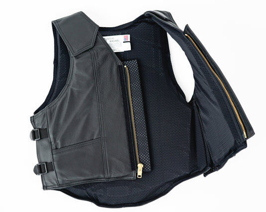 Ride Right 1200 Series Adult Rodeo Vest - Leather Open