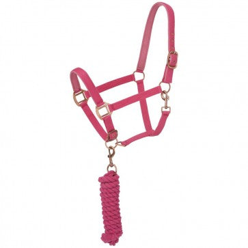 Load image into Gallery viewer, Tough1® Padded Horse Halter with Antique Hardware Lead Rope
