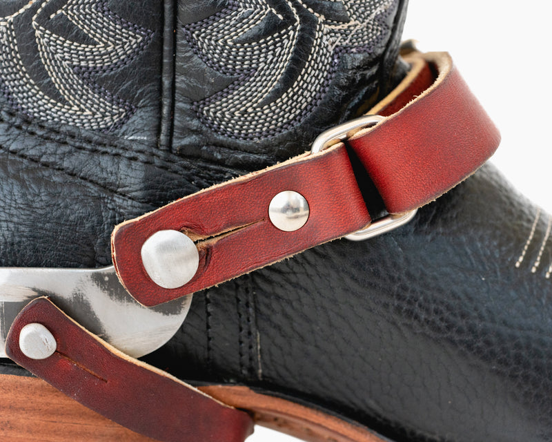Load image into Gallery viewer, ADULT_SPUR_STRAP_FOLD-BACK-side-details

