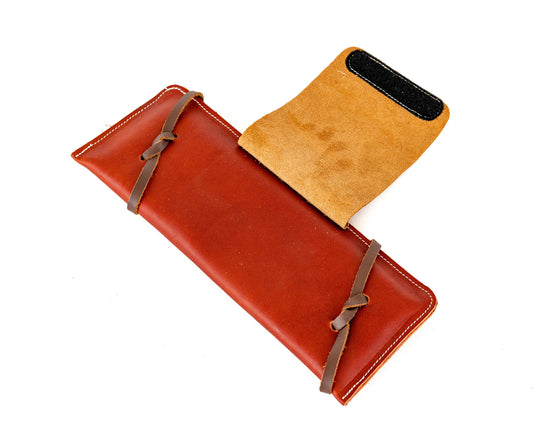 EPT Youth Bull Riding Rope Pad - 11" X 3" Genuine Leather Pad With Padded Knuckle Flap