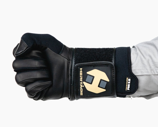 Heritage Adult Wrist Wrap Bull Riding Glove in a Fist Front View