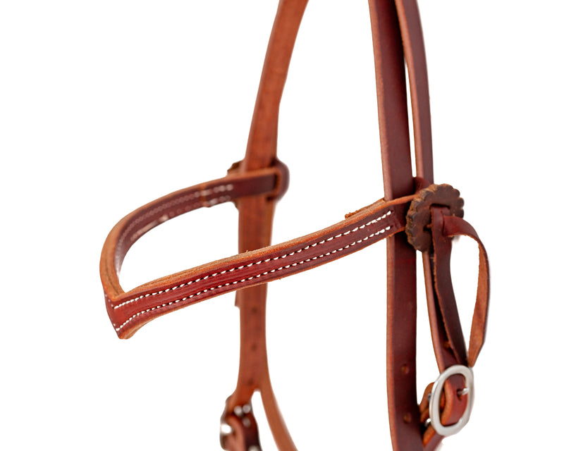 Load image into Gallery viewer, Ranch Oiled V Brow Band Headstall
