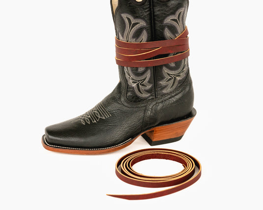 Leather Boot Tie 90 inch on boot