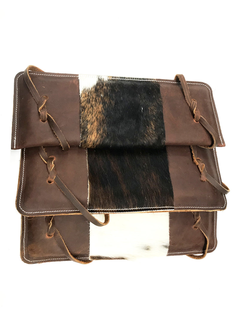 Load image into Gallery viewer, Leather Bull Rope Pad with Hair On Flap Cover
