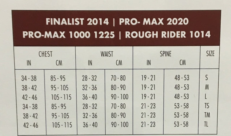 Load image into Gallery viewer, 2014 Finalist Vest Sizing Chart
