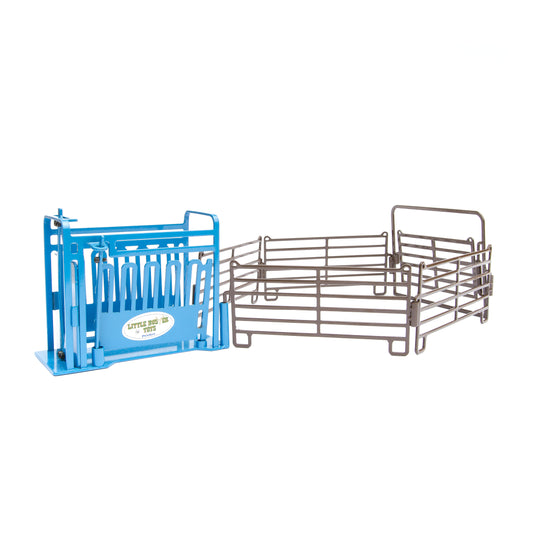 Priefert Cattle Squeeze Chute Blue