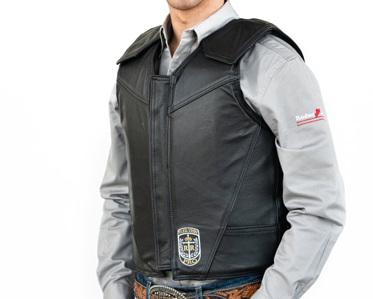 Ride Right Flex Thin Pro Adult Rodeo Vest Leather Left Side