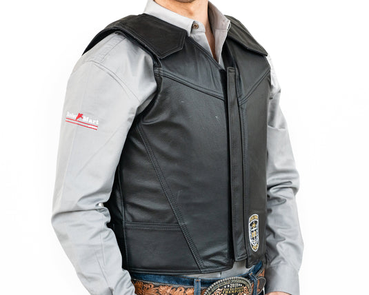 Ride Right Flex Thin Pro Adult Rodeo Vest Leather Right Side