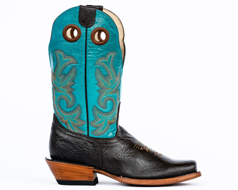Load image into Gallery viewer, Beastmaster Rough Stock Boot - Turquoise Side View

