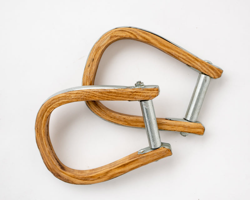 Load image into Gallery viewer, Beastmaster Wood Saddle Bronc Stirrups Side View
