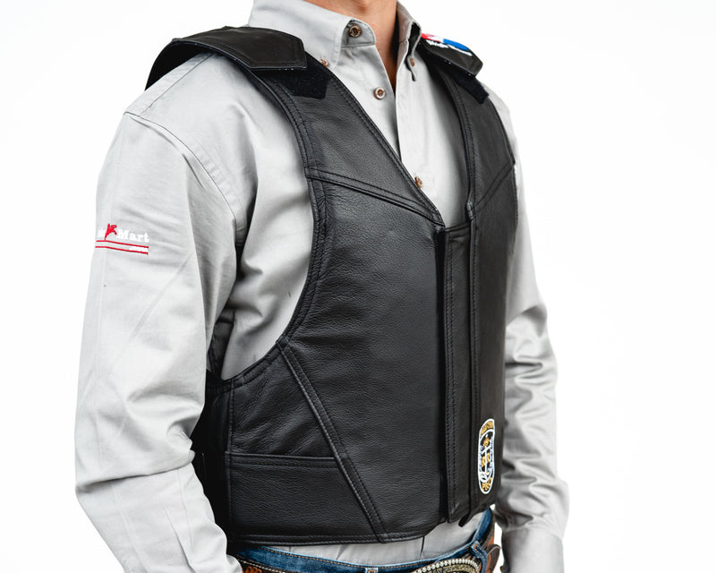 Load image into Gallery viewer, Ride Right Wright Western Saddle Bronc Vest - Leather Right Side
