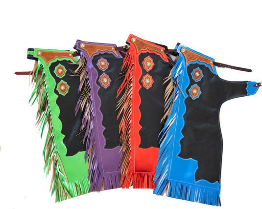 Youth Rodeo Chaps with Leg Design All Colors