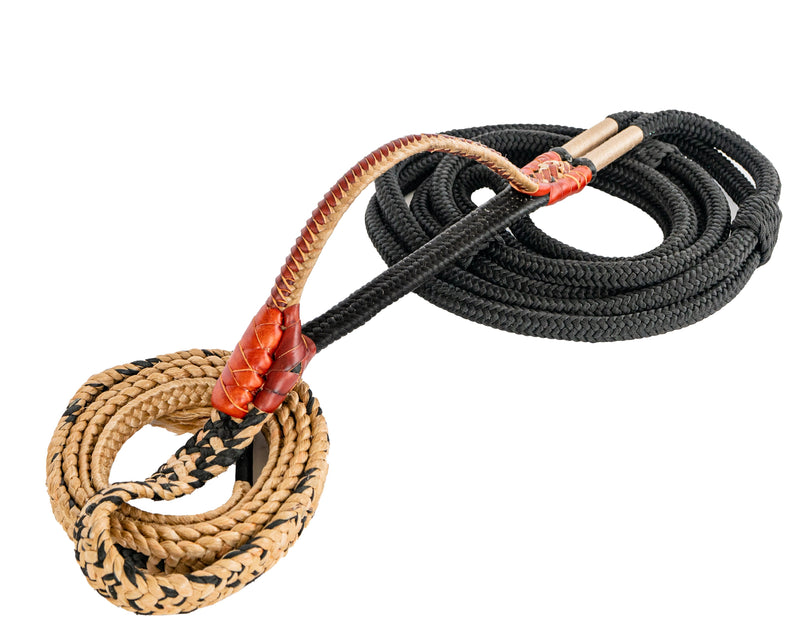 Load image into Gallery viewer, A Brazilian bull rope with a double braided body, colored material, and a soft tail.
