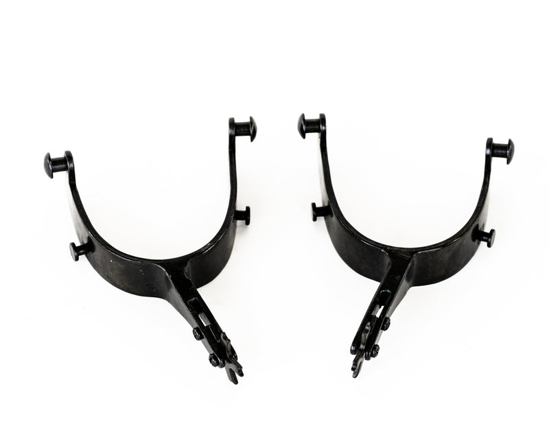 Load image into Gallery viewer, Bull Riding Spurs 2.5" Straight Shank 22° Offset
