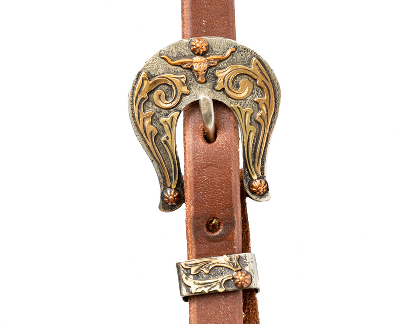Load image into Gallery viewer, Cowperson Tack Headstall w/Longhorn Buckle
